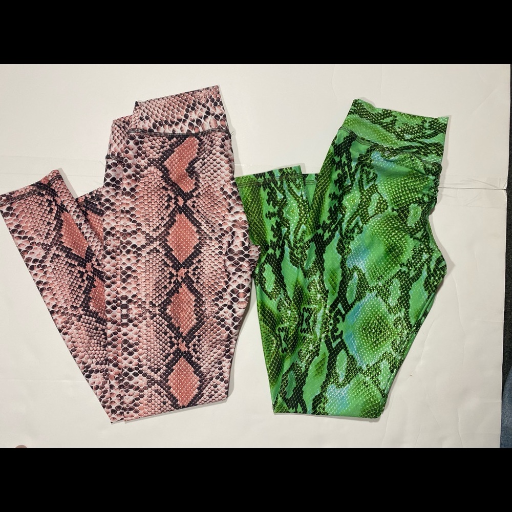 ABS2B Leggings Lot of 2 Snake Print Active Woman’s Leggings Size S